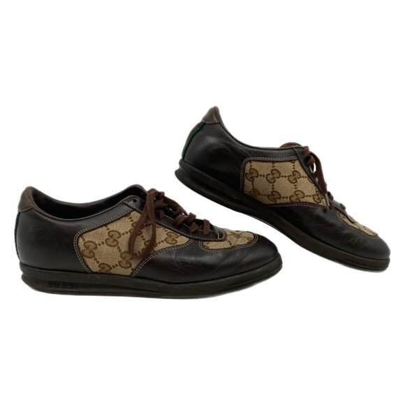 Gucci Brown Canvas and Leather Sneakers | Women’s Size 36EU - Picture 1 of 12